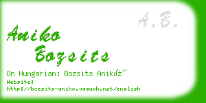 aniko bozsits business card